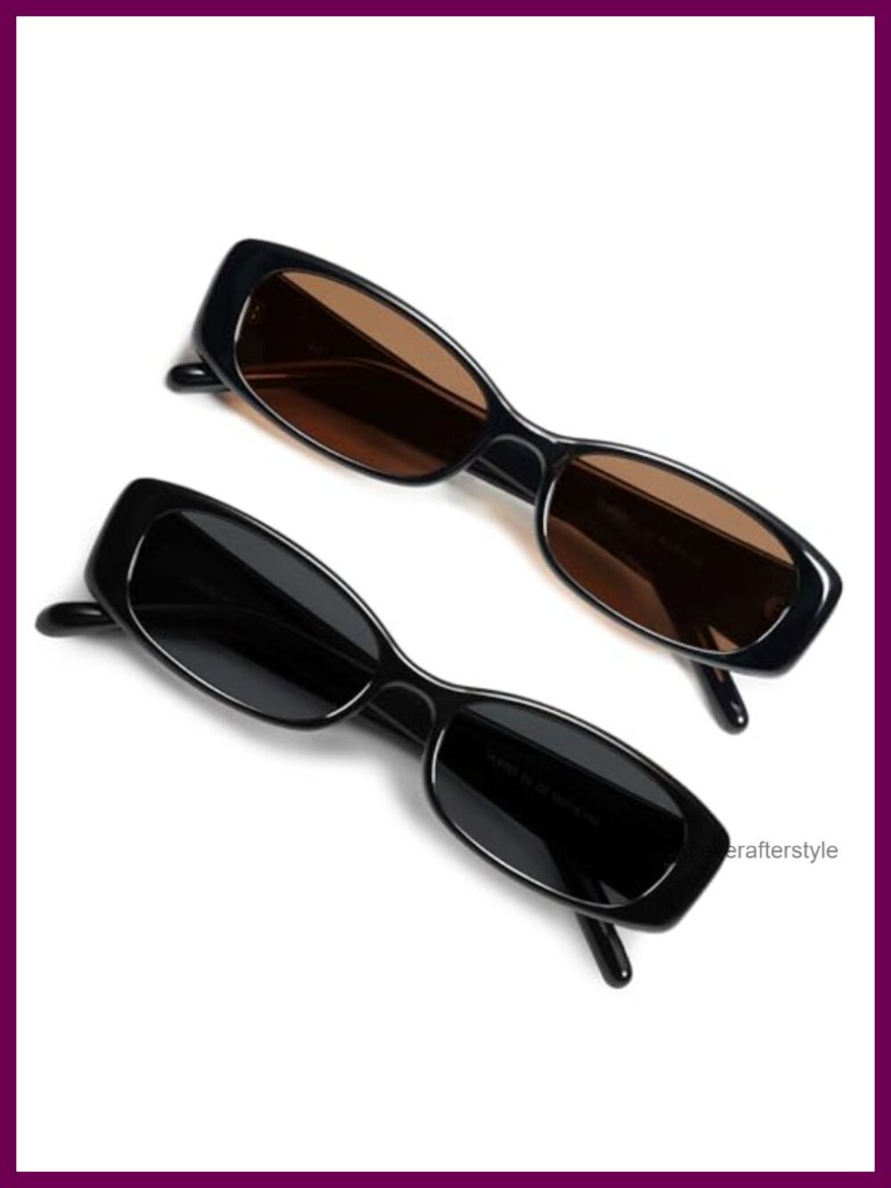 Polarized Rectangle Sunglasses UV400 Protection Retro Skinny 2 Pack